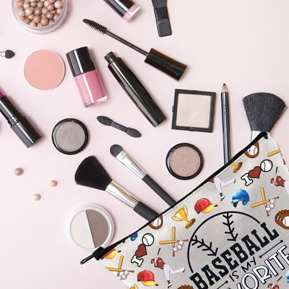 Baseball Gift Baseball Lover Gift Baseball Is My Therapy Makeup Bag Baseball Pla - Picture 5 of 7